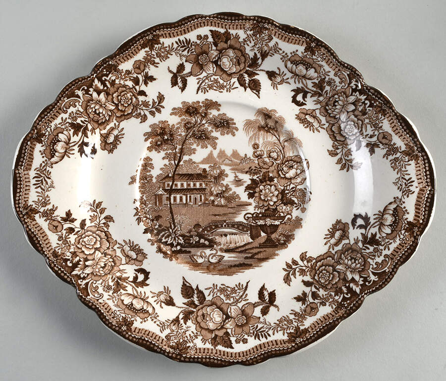 Tonquin Brown Small Tureen Underplate by Royal Staffordshire-1