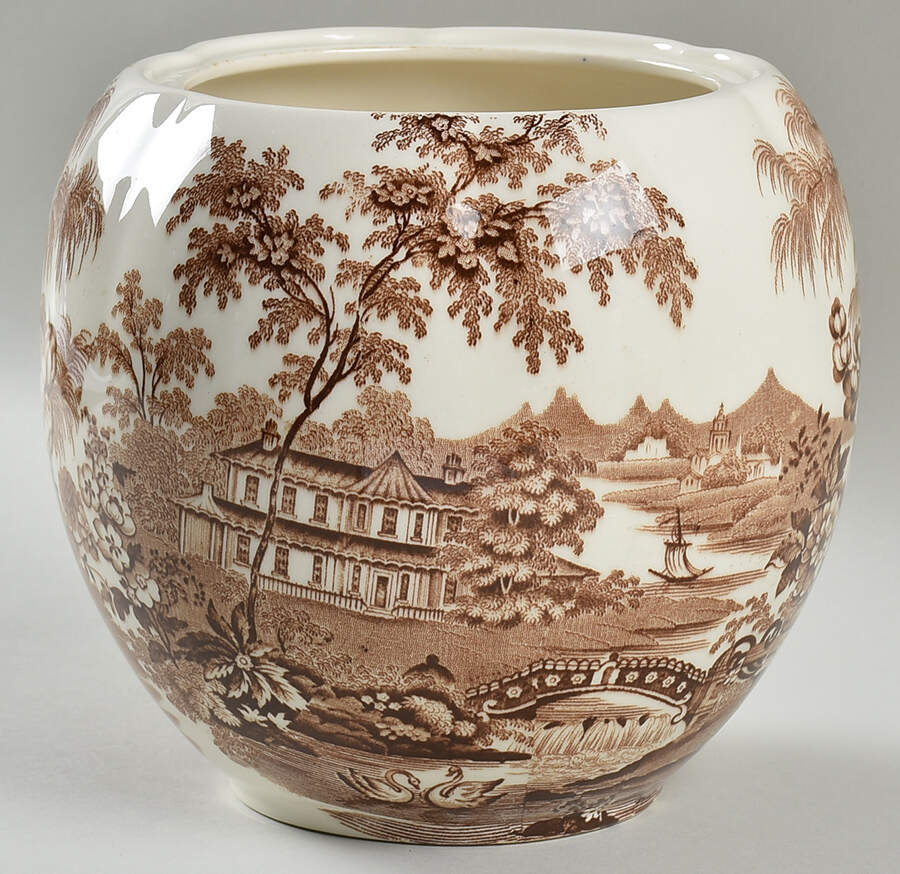 Tonquin Brown Cookie Jar No Lid by Royal Staffordshire-1