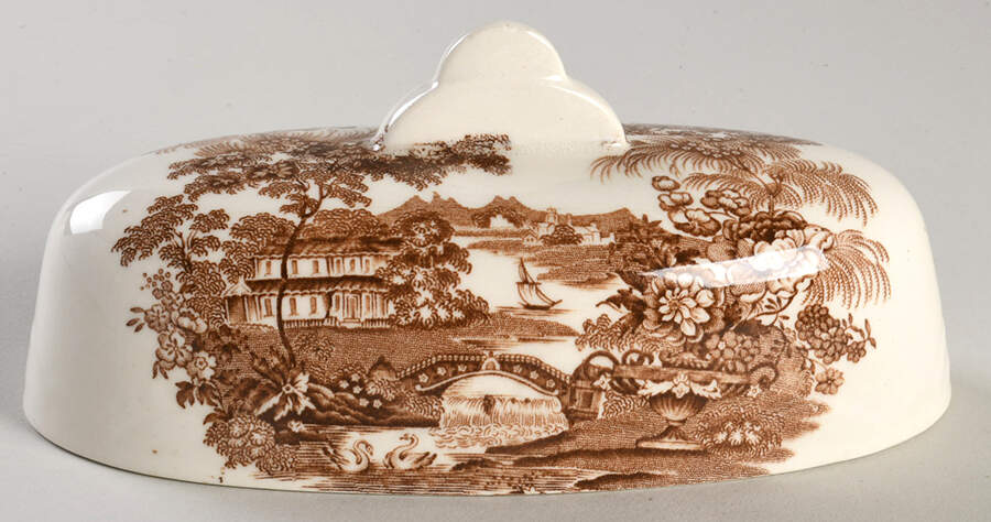Tonquin Brown Lid for 1/4 Lb Butter by Royal Staffordshire-1