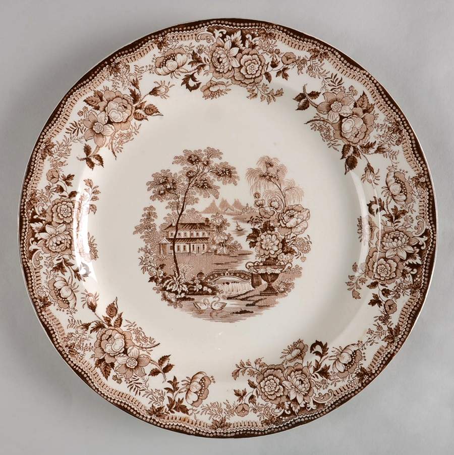 Tonquin Brown 12" Chop Plate (Round Platter) by Royal Staffordshire-1