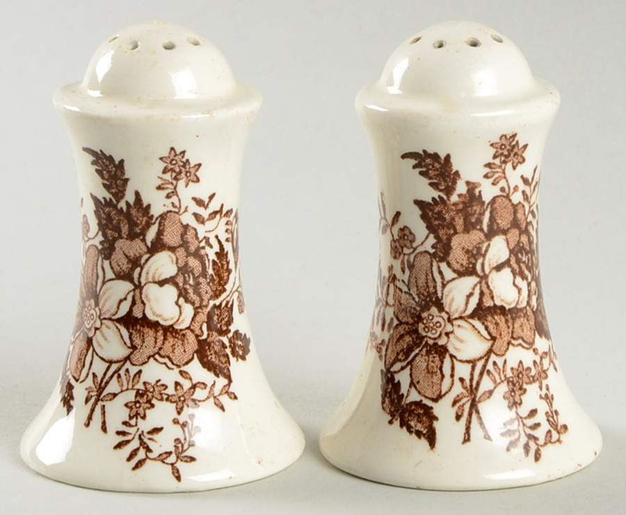 Tonquin Brown Salt & Pepper Set by Royal Staffordshire-1