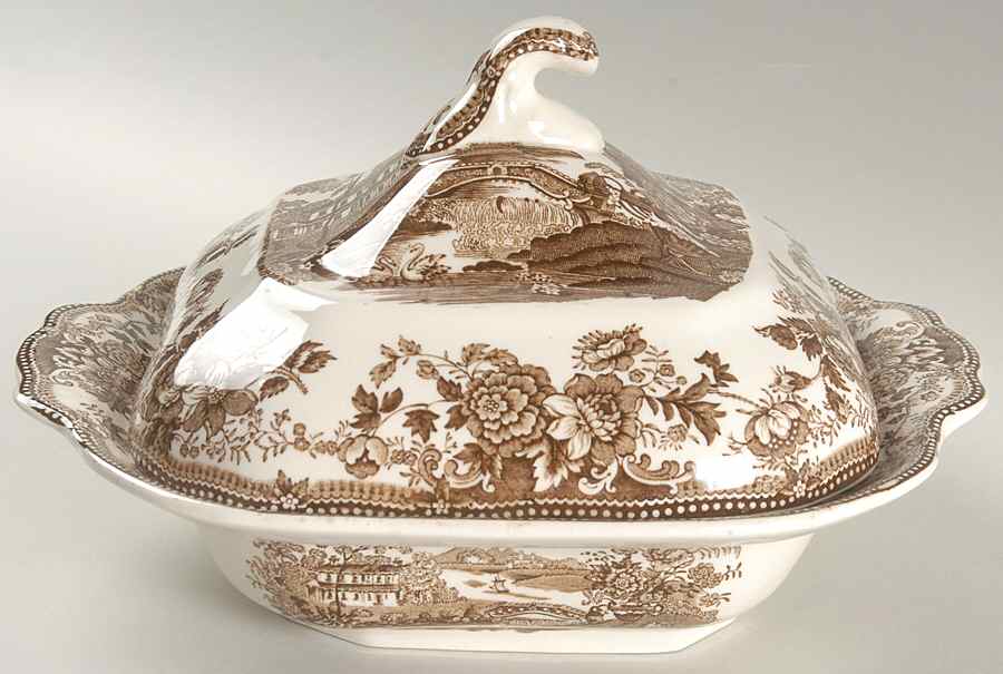 Tonquin Brown Square Covered Vegetable by Royal Staffordshire-1