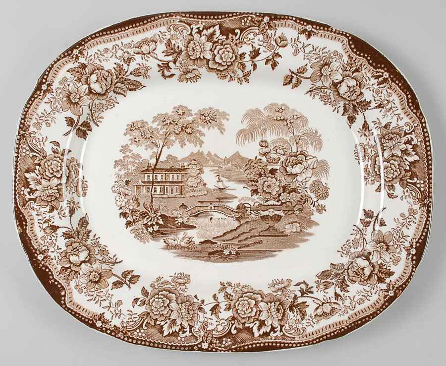 Tonquin Brown 14" Oval Serving Platter by Royal Staffordshire-1