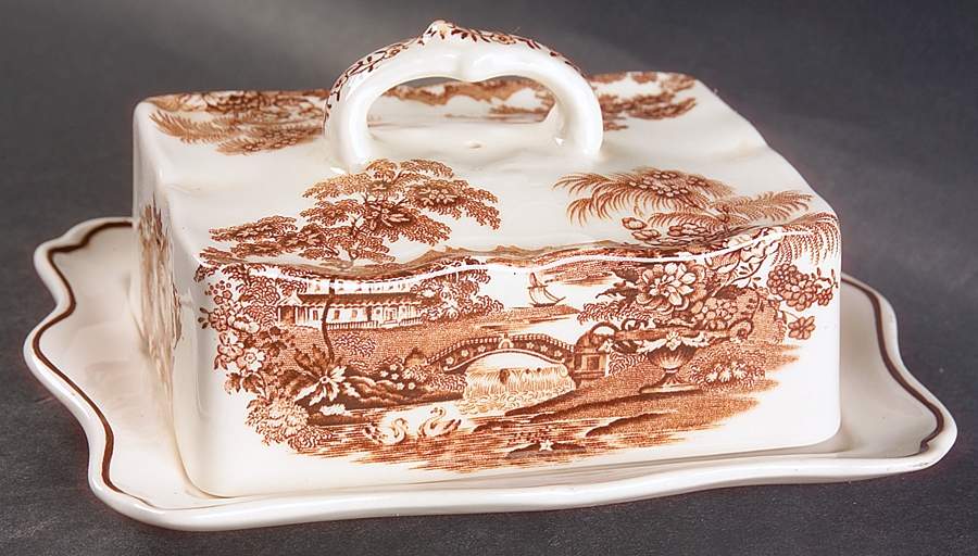 Tonquin Brown Rectangular Covered Butter by Royal Staffordshire-1