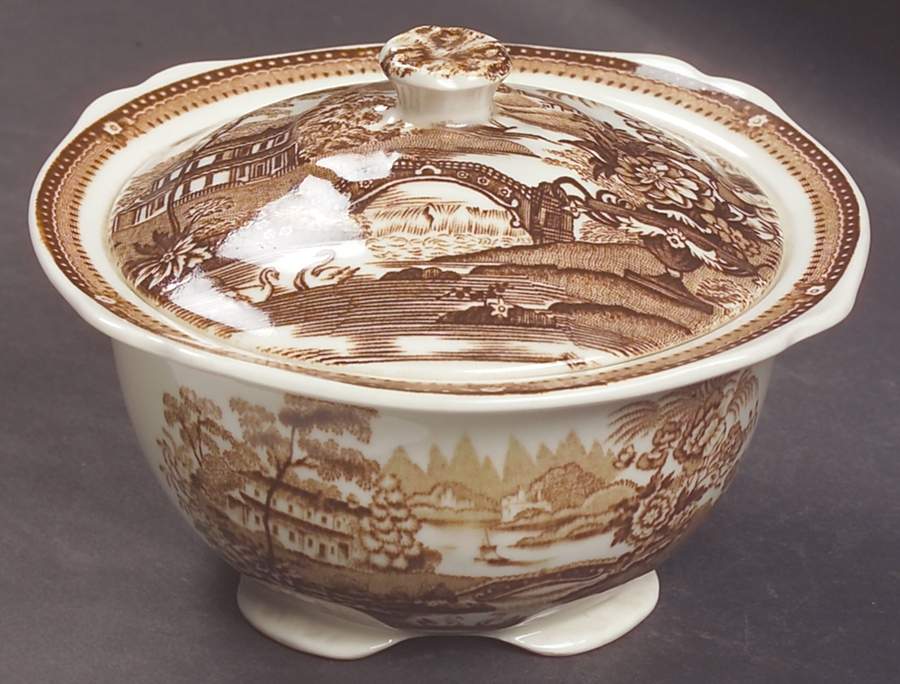 Tonquin Brown Sugar Bowl & Lid by Royal Staffordshire-1
