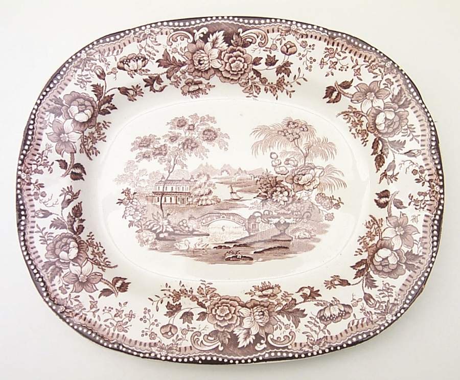Tonquin Brown 11" Oval Serving Platter by Royal Staffordshire-1