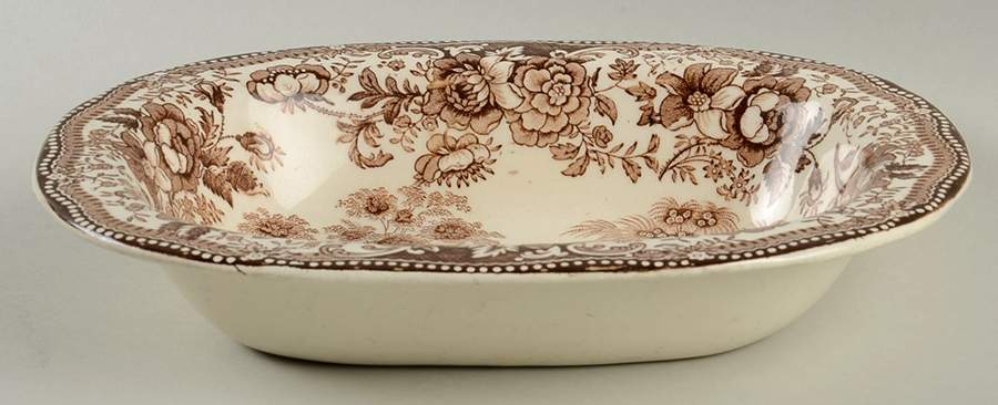 Tonquin Brown 9" Oval Vegetable Bowl by Royal Staffordshire-1