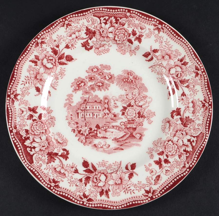 Tonquin Red Pink Salad Plate by Royal Staffordshire-1