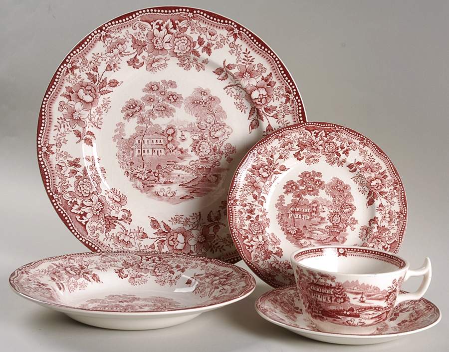 Tonquin Red Pink 5 Piece Place Setting by Royal Staffordshire-1