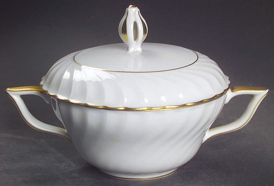 Annette (Gold Trim) Sugar Bowl & Lid by Royal Tettau-1