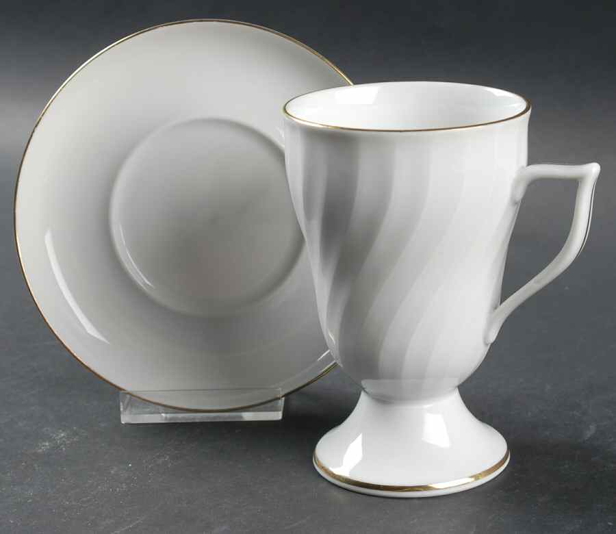 Annette (Gold Trim) Mug & Saucer Set by Royal Tettau-1
