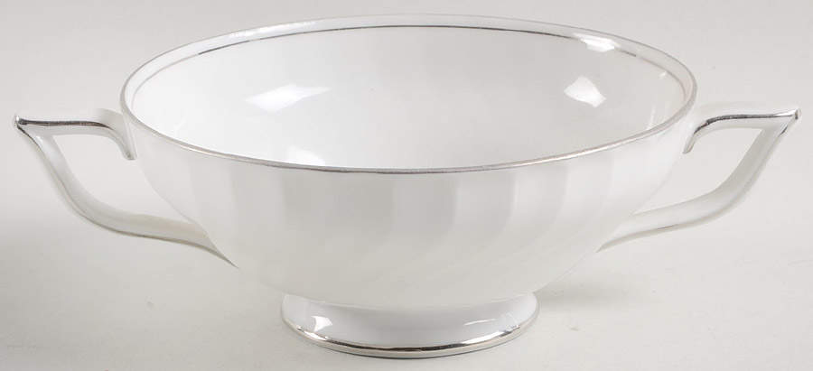 Annette (Platinum Trim) Footed Cream Soup Bowl by Royal Tettau-1