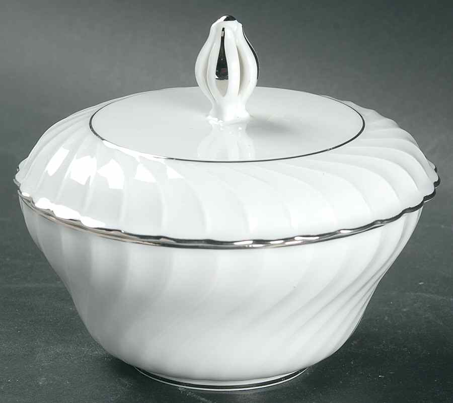 Annette (Platinum Trim) Sugar Bowl & Lid by Royal Tettau-1