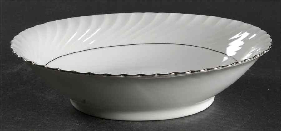 Annette (Platinum Trim) 9" Oval Vegetable Bowl by Royal Tettau-1