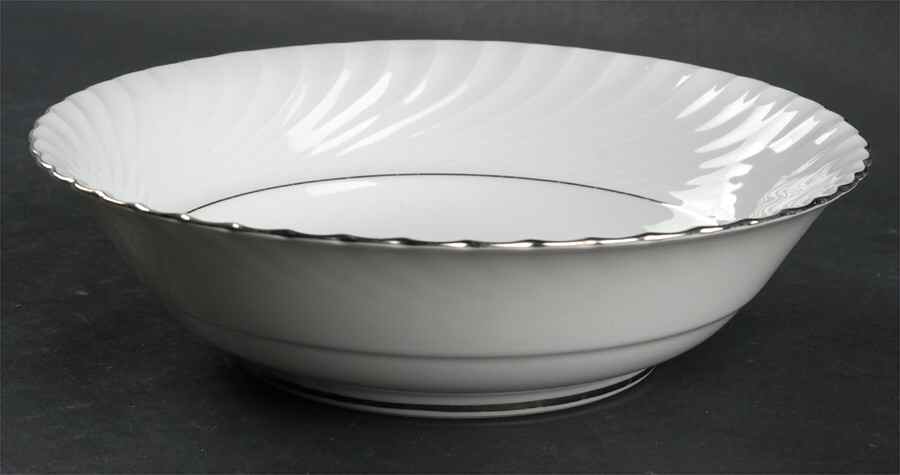 Annette (Platinum Trim) 9" Round Vegetable Bowl by Royal Tettau-1