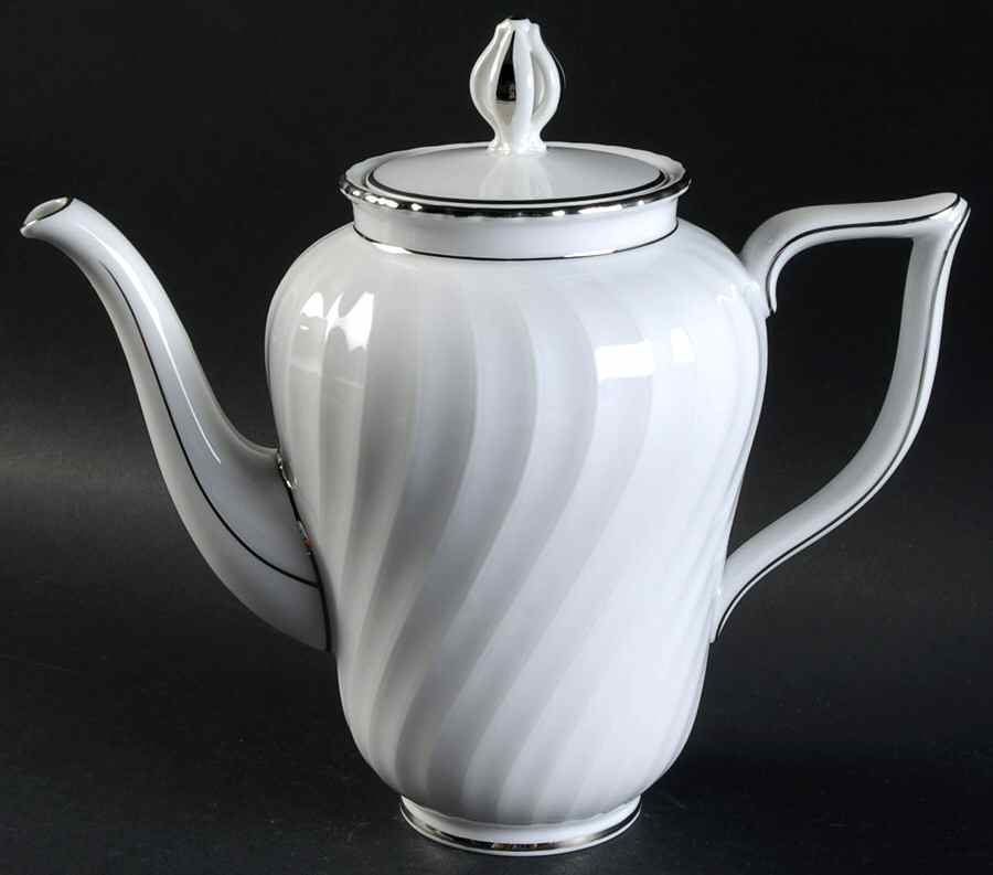 Annette (Platinum Trim) Coffee Pot & Lid by Royal Tettau-1
