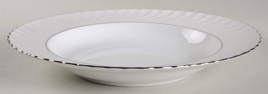 Annette (Platinum Trim) Large Rim Soup Bowl by Royal Tettau-1