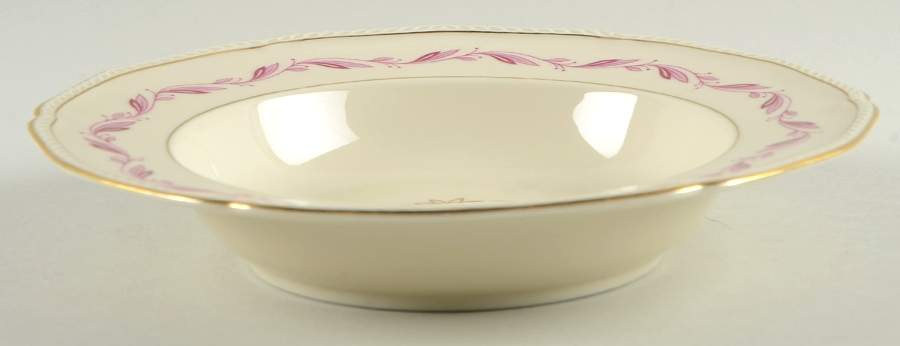 Chantilly Maroon Rim Soup Bowl by Royal Tettau-1