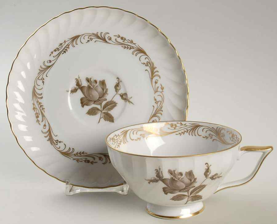 Classic Rose Footed Cup & Saucer Set by Royal Tettau-1