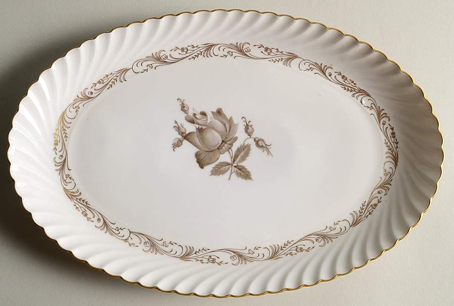 Classic Rose 11" Oval Serving Platter by Royal Tettau-1