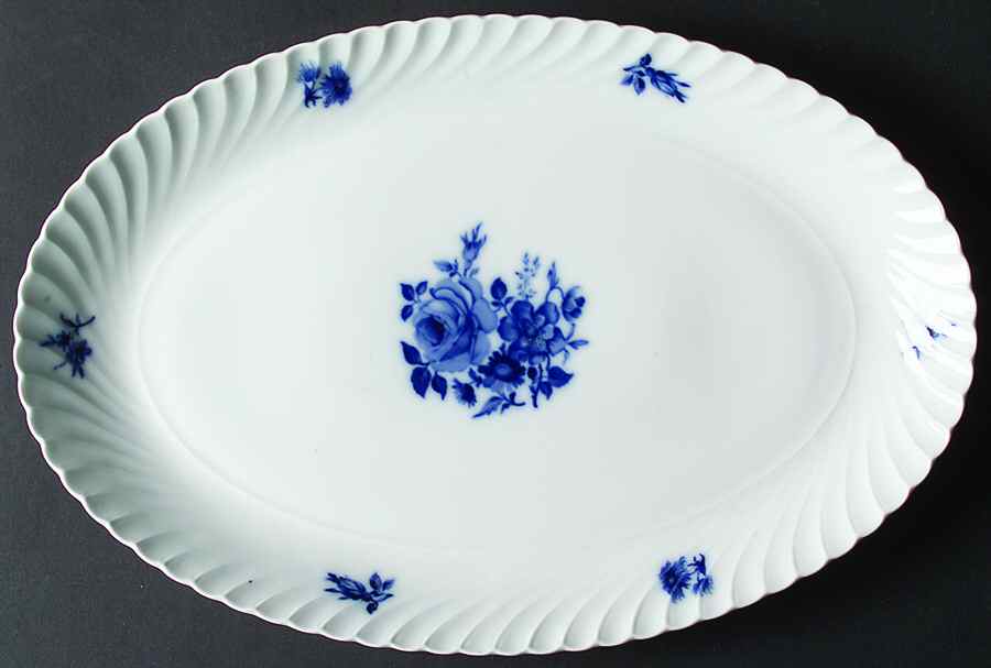 Copenhagen Rose 13" Oval Serving Platter by Royal Tettau-1