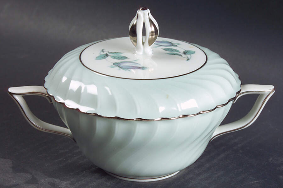 Dawn Rose Sugar Bowl & Lid by Royal Tettau-1
