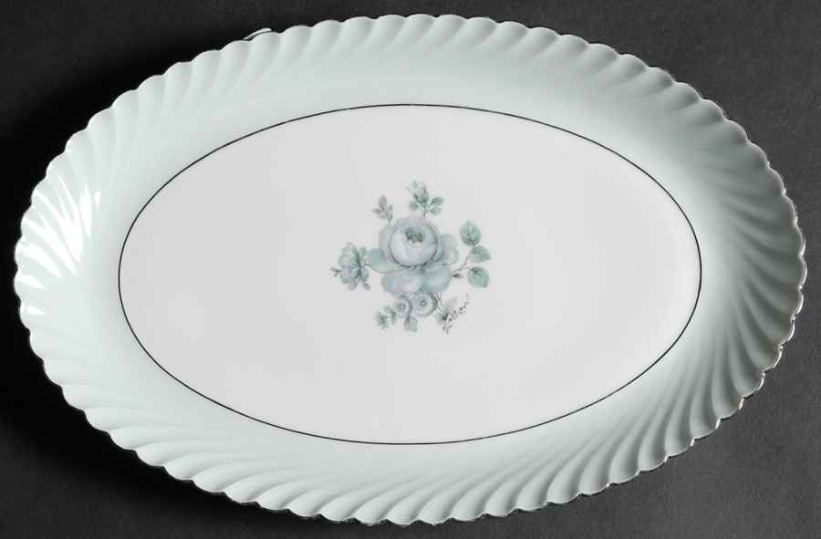 Dawn Rose 11" Oval Serving Platter by Royal Tettau-1