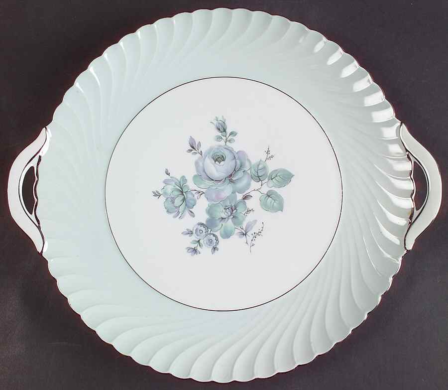 Dawn Rose Handled Cake Plate by Royal Tettau-1