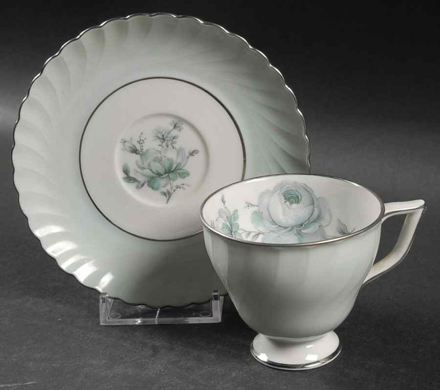 Dawn Rose Footed Demitasse Cup & Saucer Set by Royal Tettau-1