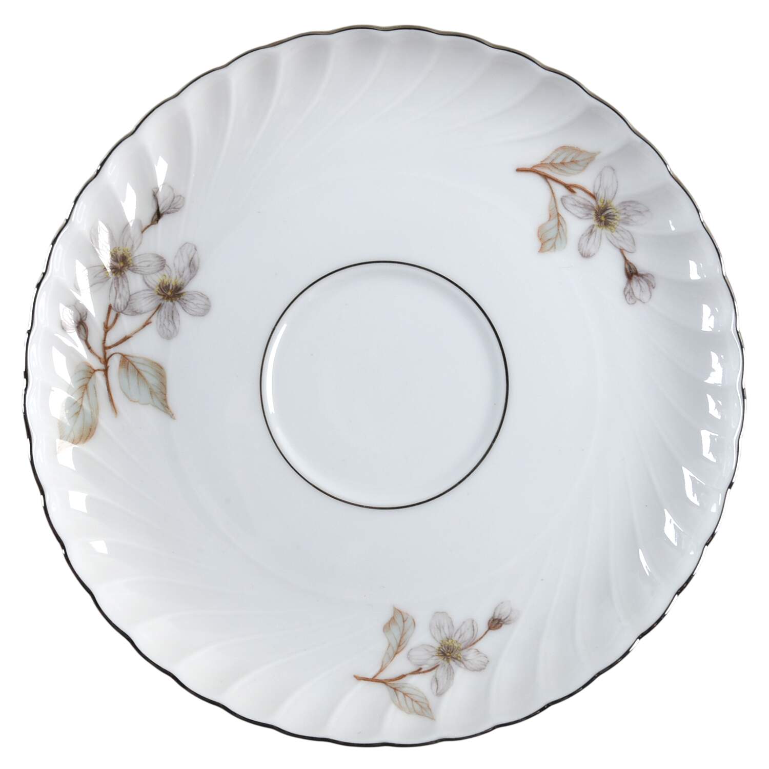 Dogwood (Platinum Trim) Saucer by Royal Tettau-1