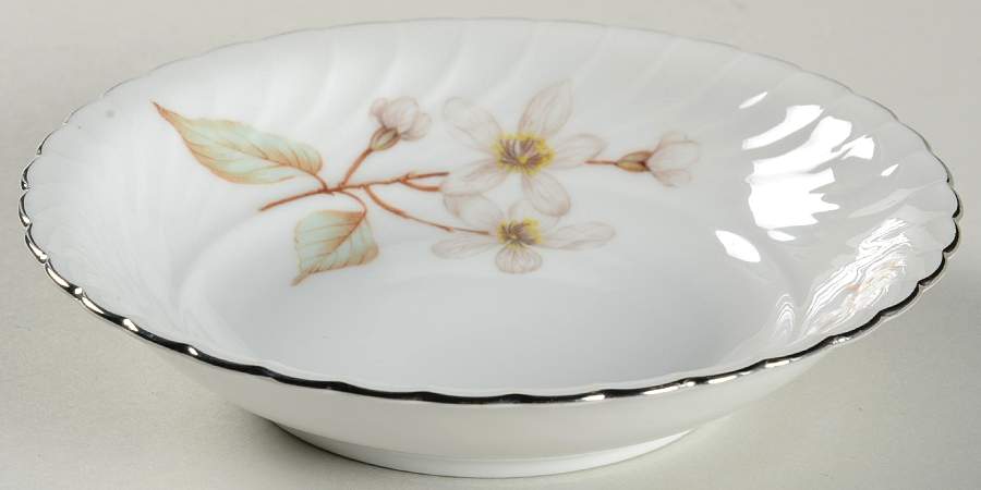 Dogwood (Platinum Trim) Fruit/Dessert (Sauce) Bowl by Royal Tettau-1