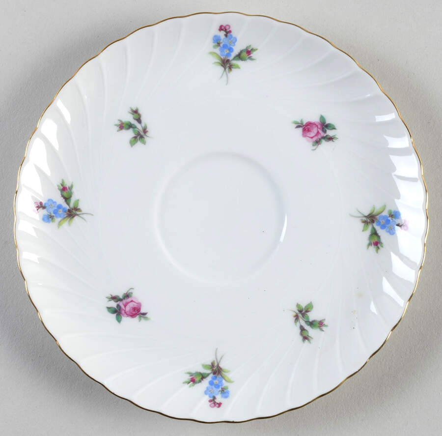 Dresden Flowers (Gold Trim) Saucer for Footed Cup by Royal Tettau-1
