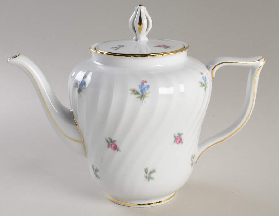 Dresden Flowers (Gold Trim) Coffee Pot & Lid by Royal Tettau-1