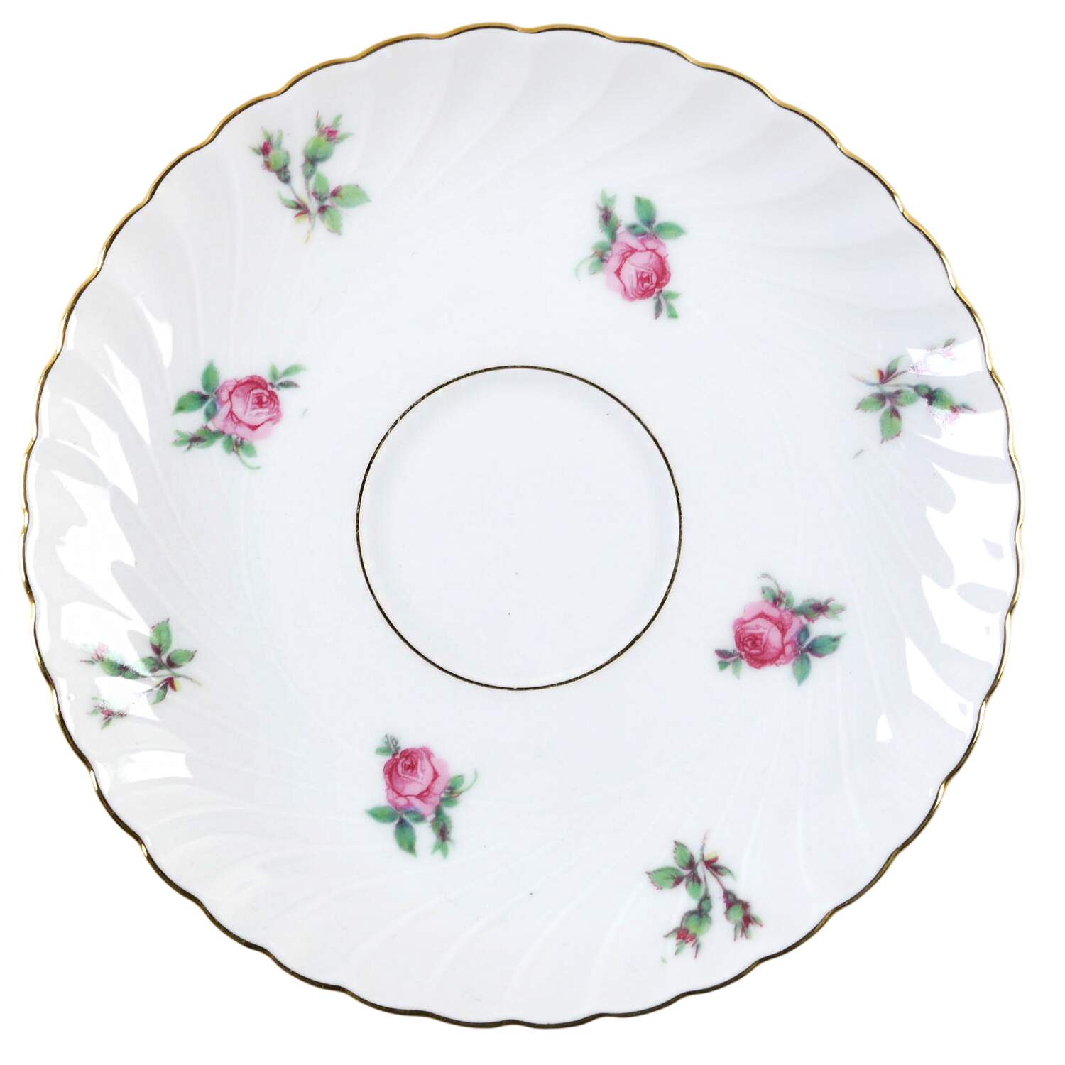 Dresden Flowers (Gold Trim) Saucer for Demitasse Cup by Royal Tettau-1