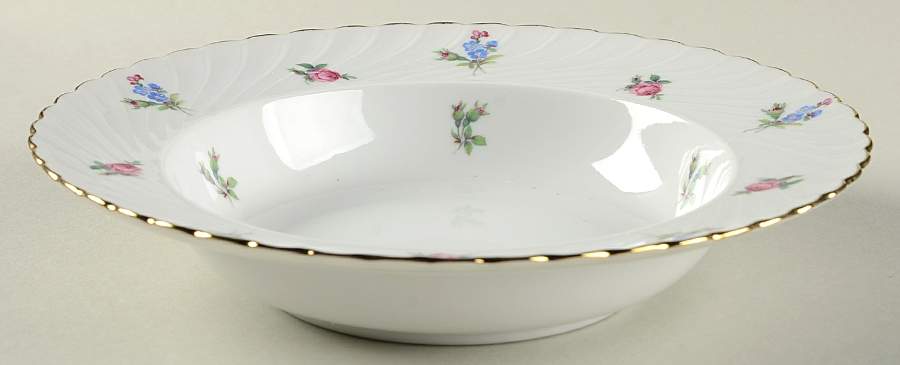 Dresden Flowers (Gold Trim) Rim Soup Bowl by Royal Tettau-1