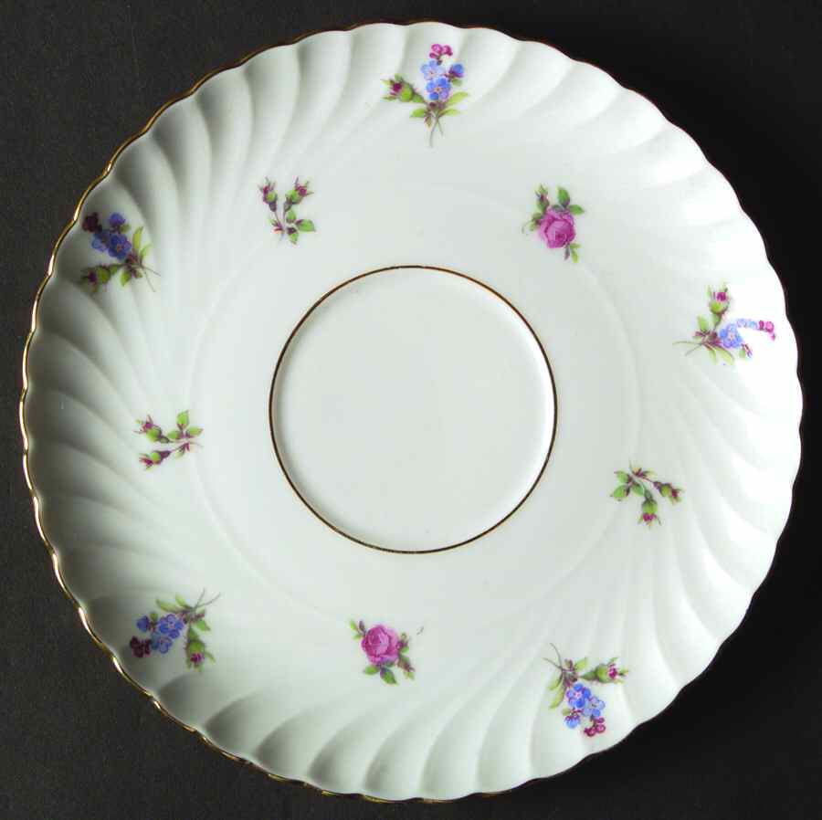 Dresden Flowers (Gold Trim) Saucer for Cream Soup Bowl by Royal Tettau-1