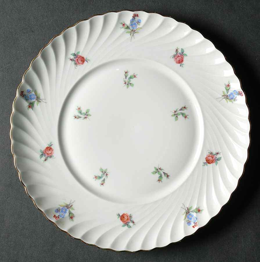 Dresden Flowers (Gold Trim) Salad Plate by Royal Tettau-1