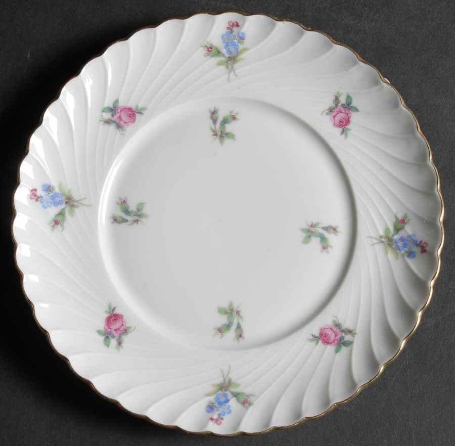 Dresden Flowers (Gold Trim) Bread & Butter Plate by Royal Tettau-1
