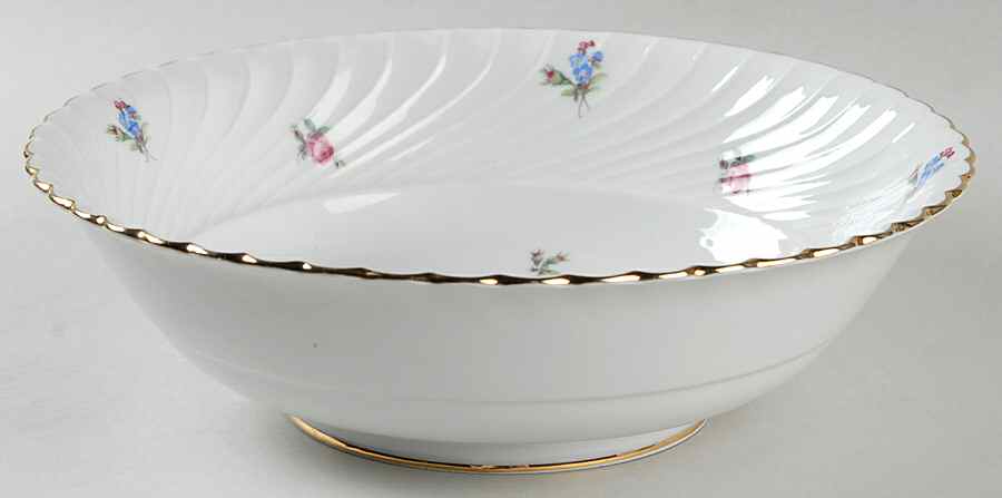 Dresden Flowers (Gold Trim) 9" Round Vegetable Bowl by Royal Tettau-1
