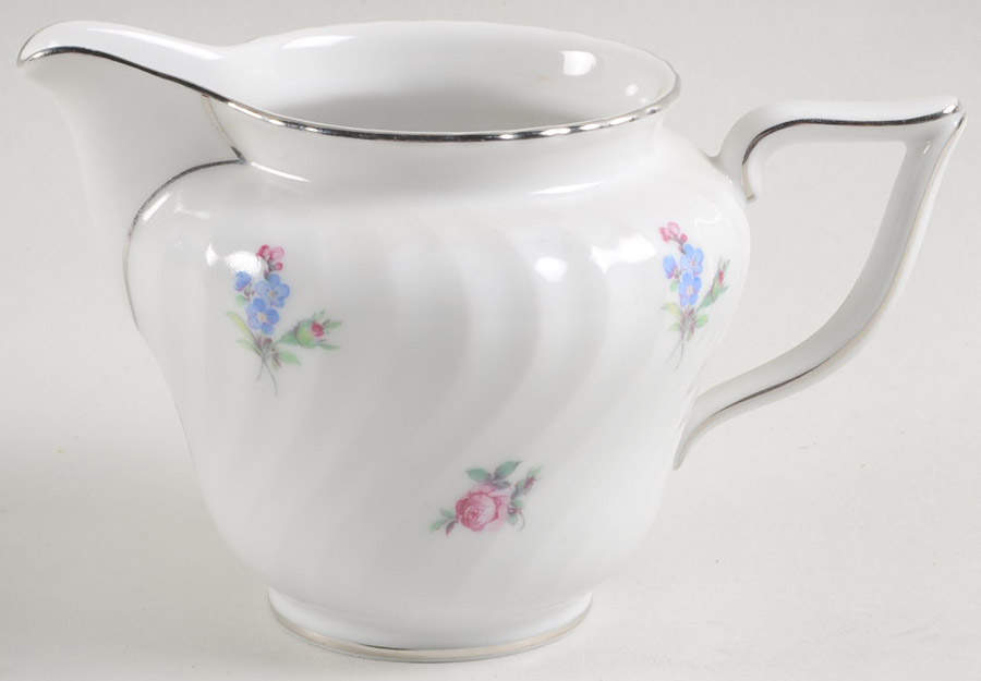 Dresden Flowers (Platinum Trim) Creamer by Royal Tettau-1