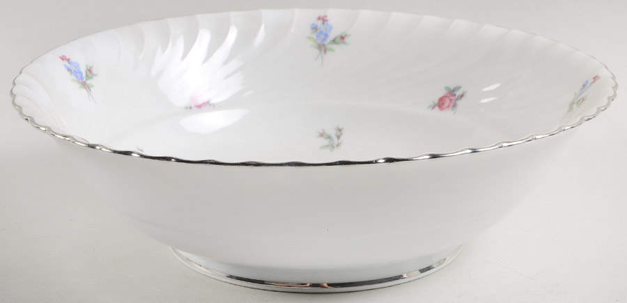 Dresden Flowers (Platinum Trim) 9" Round Vegetable Bowl by Royal Tettau-1