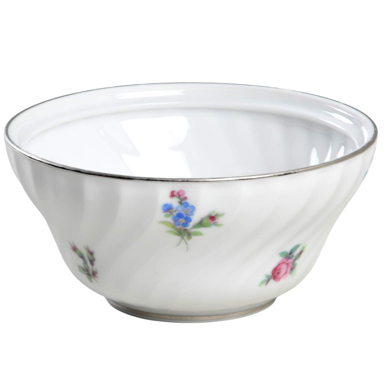 Dresden Flowers (Platinum Trim) Sugar Bowl No Lid by Royal Tettau-1