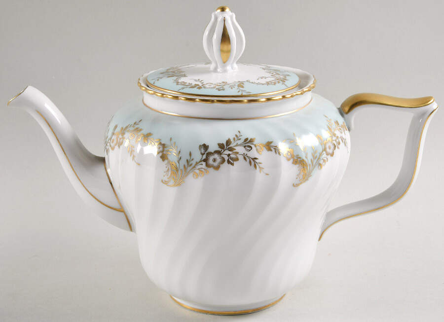 Duchess Blue Green Teapot & Lid by Royal Tettau-1