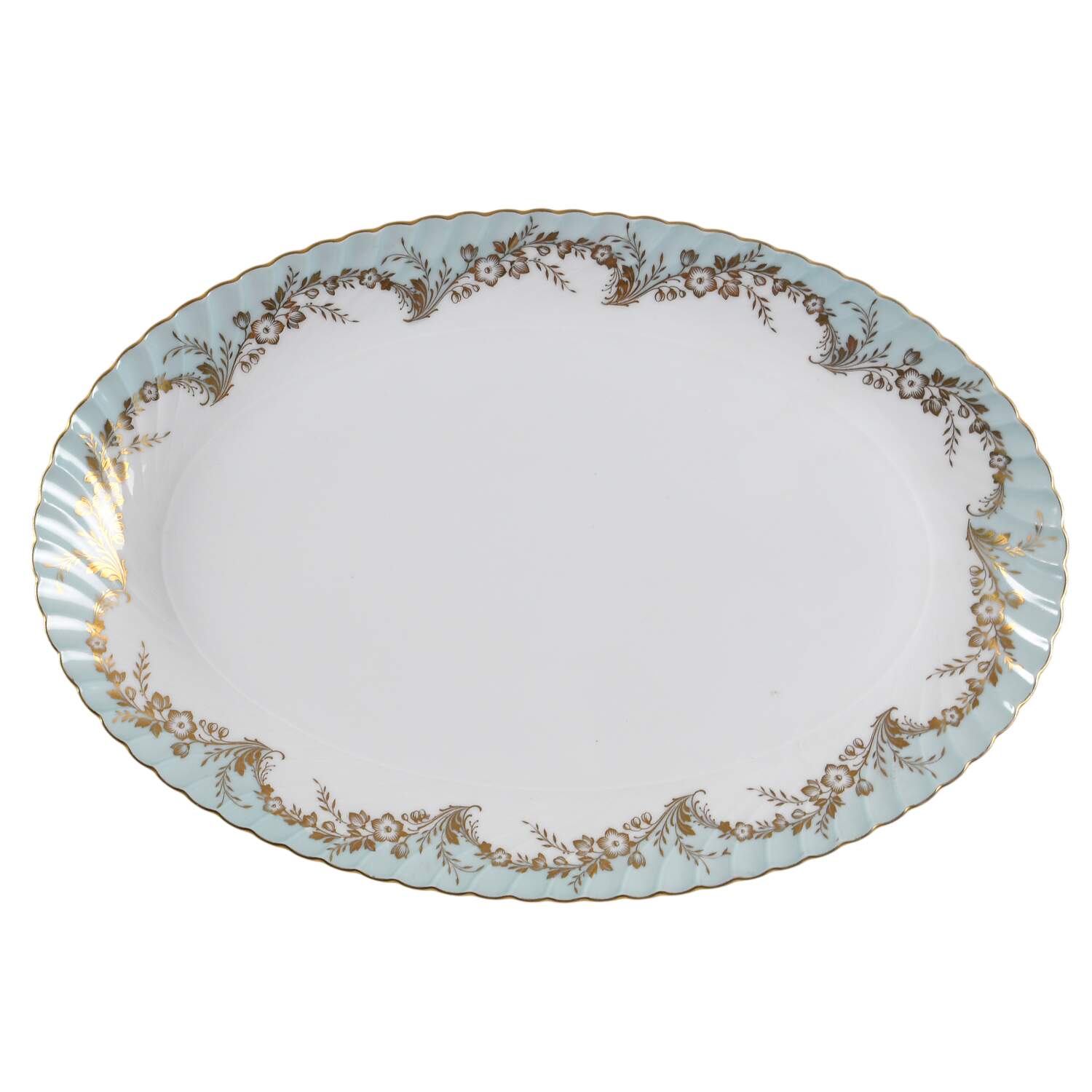 Duchess Blue Green 13" Oval Serving Platter by Royal Tettau-1