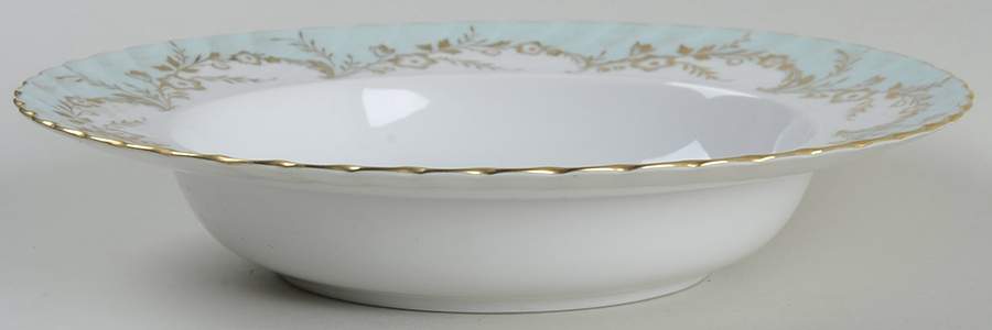 Duchess Blue Green Rim Soup Bowl by Royal Tettau-1