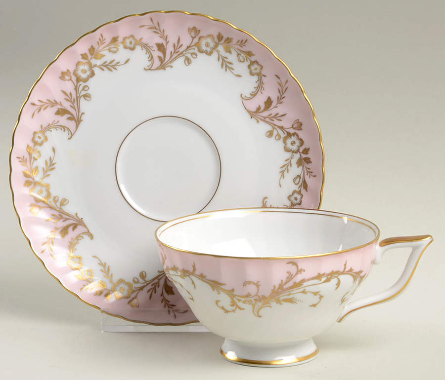 Duchess Pink Footed Cup & Saucer Set by Royal Tettau-1