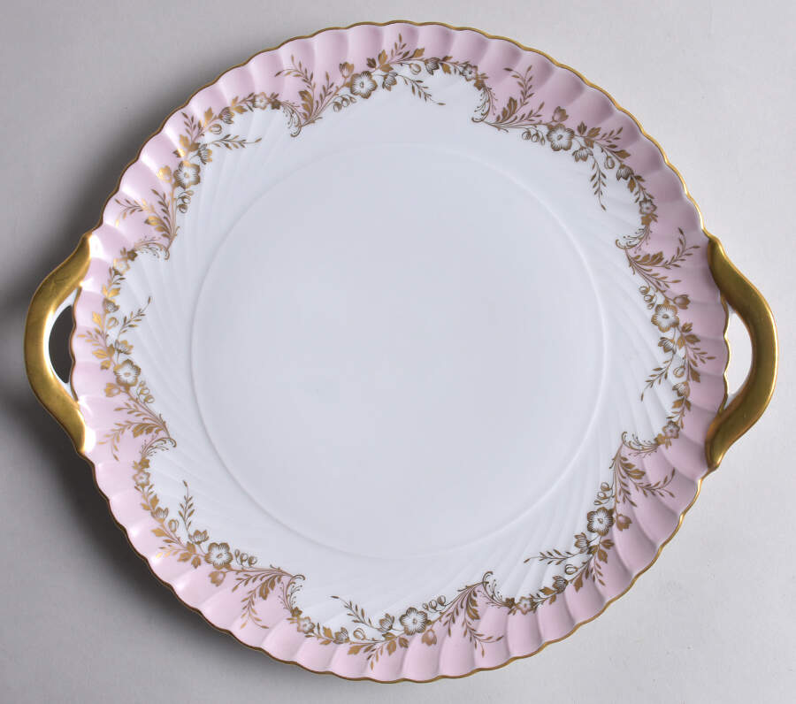 Duchess Pink Handled Cake Plate by Royal Tettau-1
