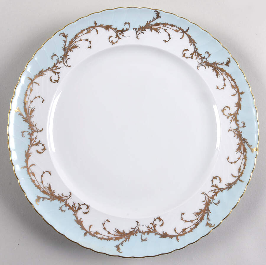 Elegance Blue Green (Gold Trim) Dinner Plate by Royal Tettau-1