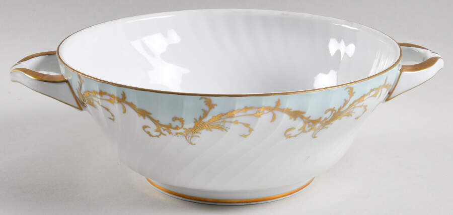 Elegance Blue Green (Gold Trim) Round Vegetable No Lid by Royal Tettau-1