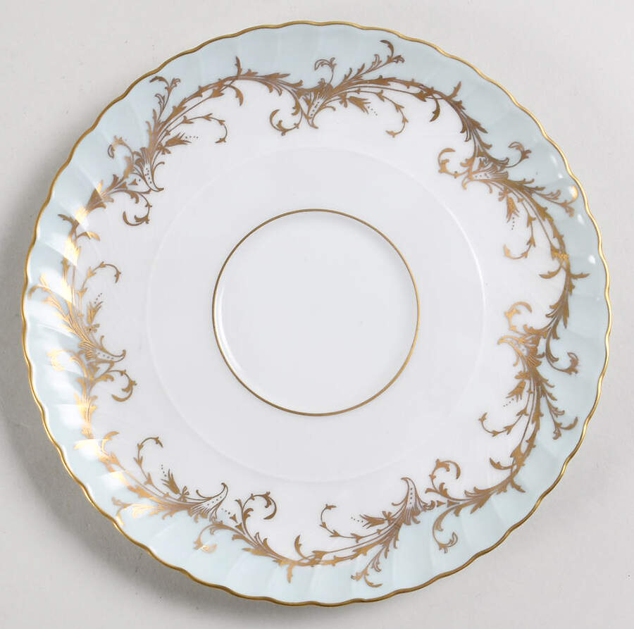 Elegance Blue Green (Gold Trim) Saucer for Cream Soup Bowl by Royal Tettau-1